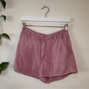 Abercrombie & Fitch Women's Pink Linen Blend Shorts {Small}
